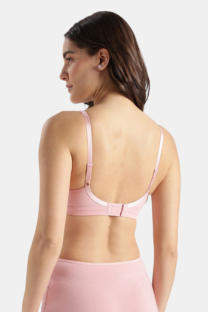 Jockey Wirefree Non Padded Super Combed Cotton Elastane Stretch Full Coverage Everyday Bra with Concealed Shaper Panel - Crush N Blush — image 3